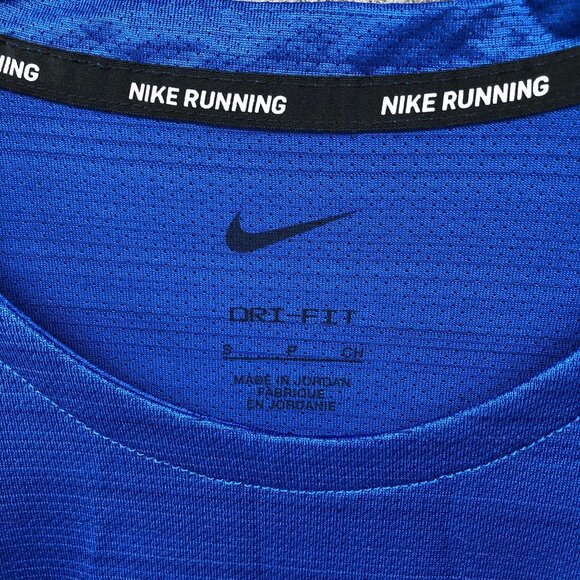 Nike Running T Shirt Mens S Blue Short Sleeve Crewneck Dri-Fit Reflective - Picture 5 of 9